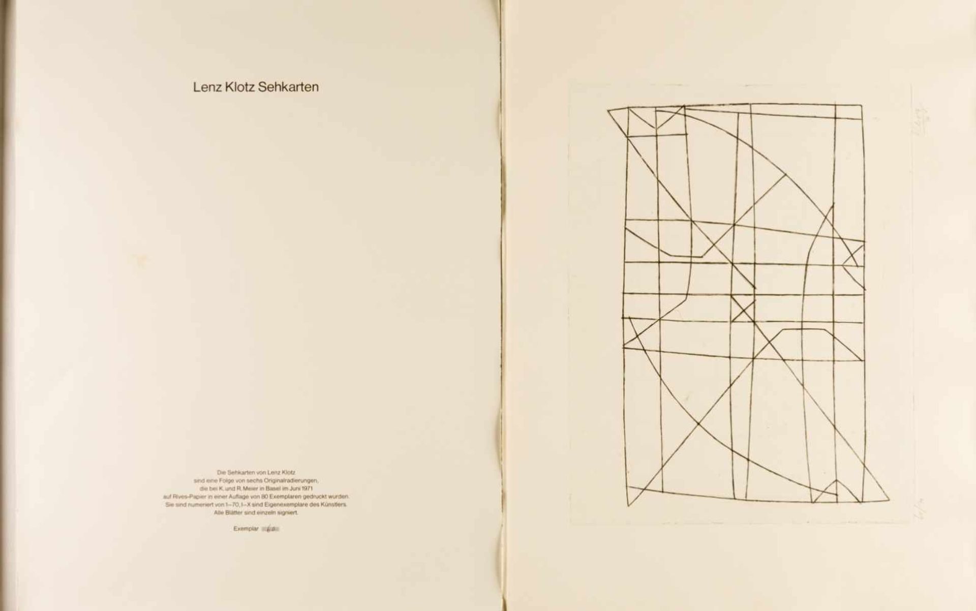 Lenz KLOTZ (1925-2017)SehkartenFolge von 6 Radierungen, 60/70, mit Bleistift signiert und datiert (