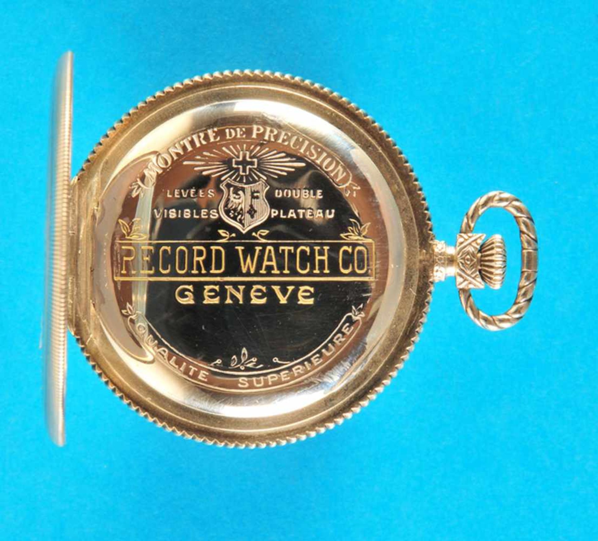 Record Watch Co. Genève, silver pocket watch< - Bild 3 aus 4