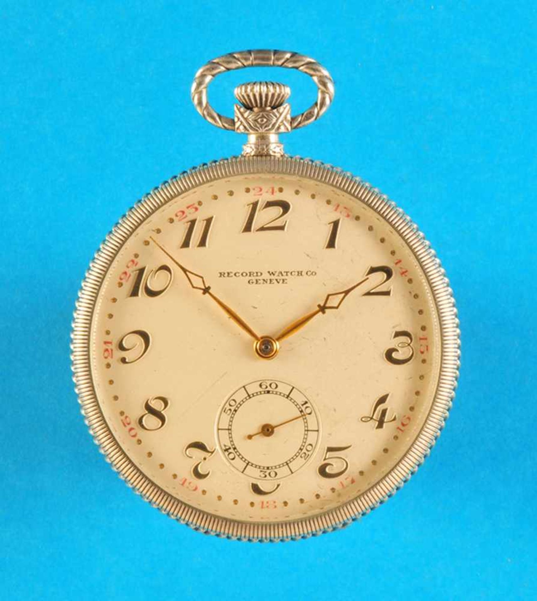 Record Watch Co. Genève, silver pocket watch<