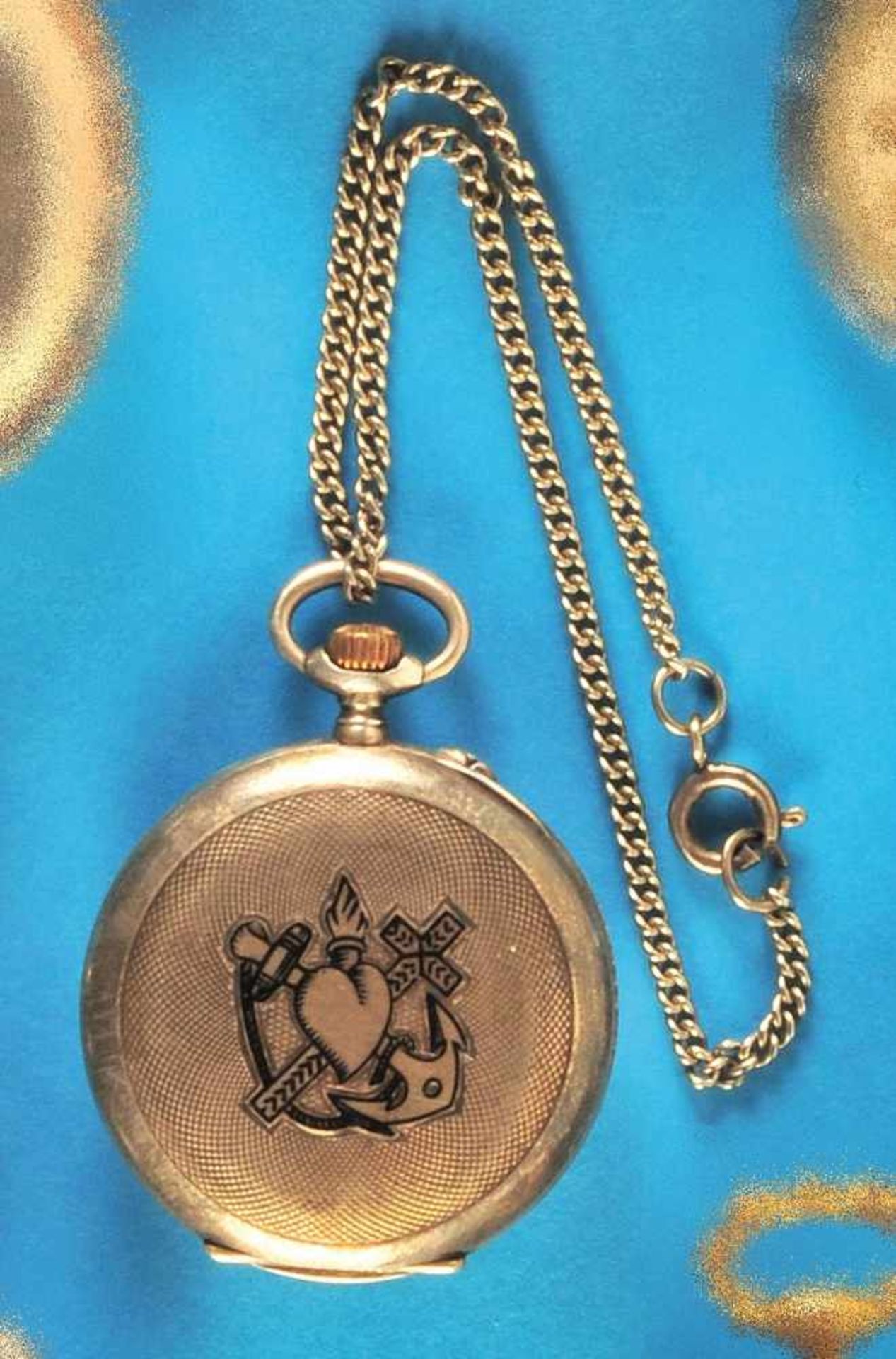 Silver ladies pocket watch with trademark cloverleaf