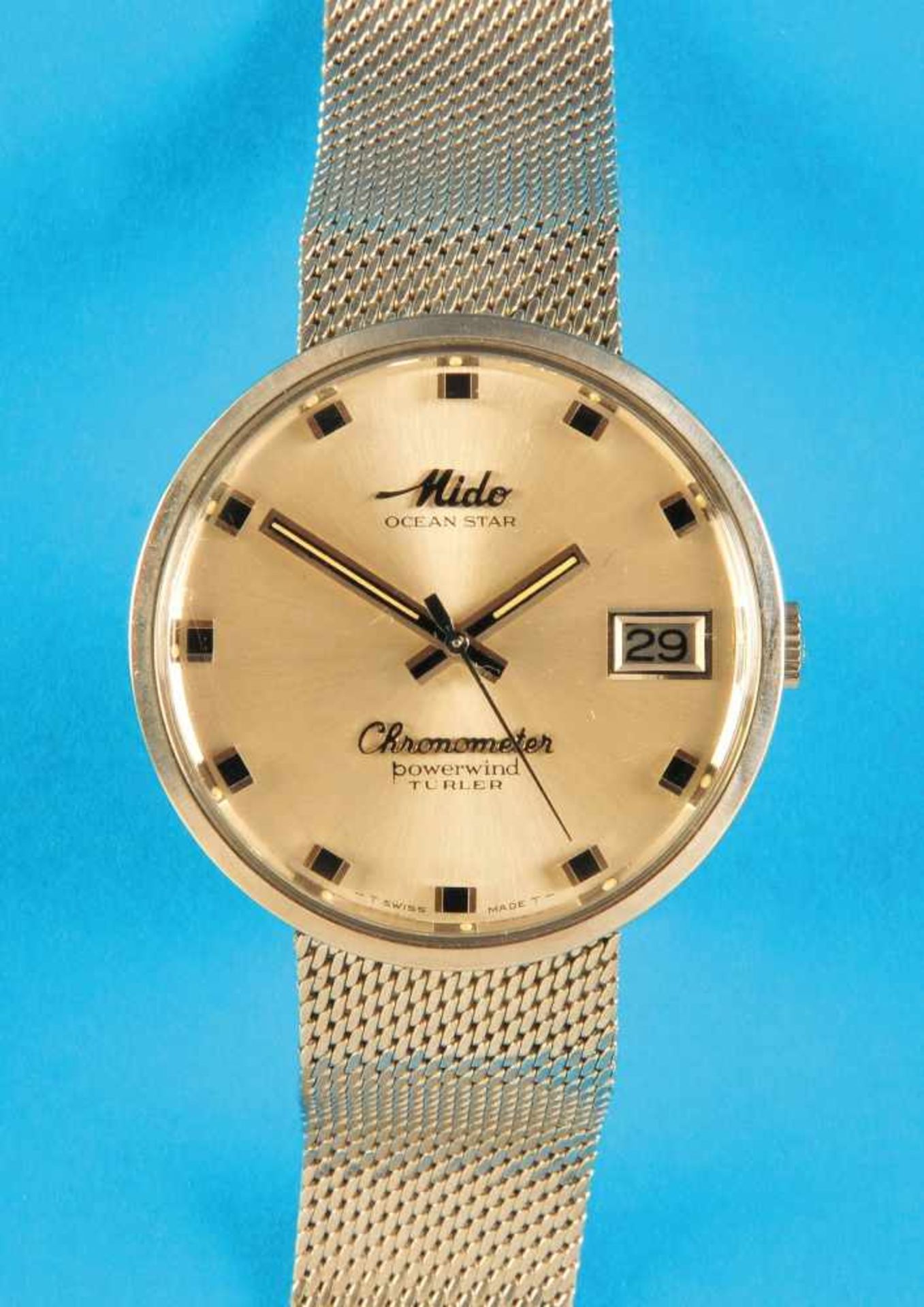 Mido Ocean Star Chronometer Powerwind "Türler" steel wristwatch<