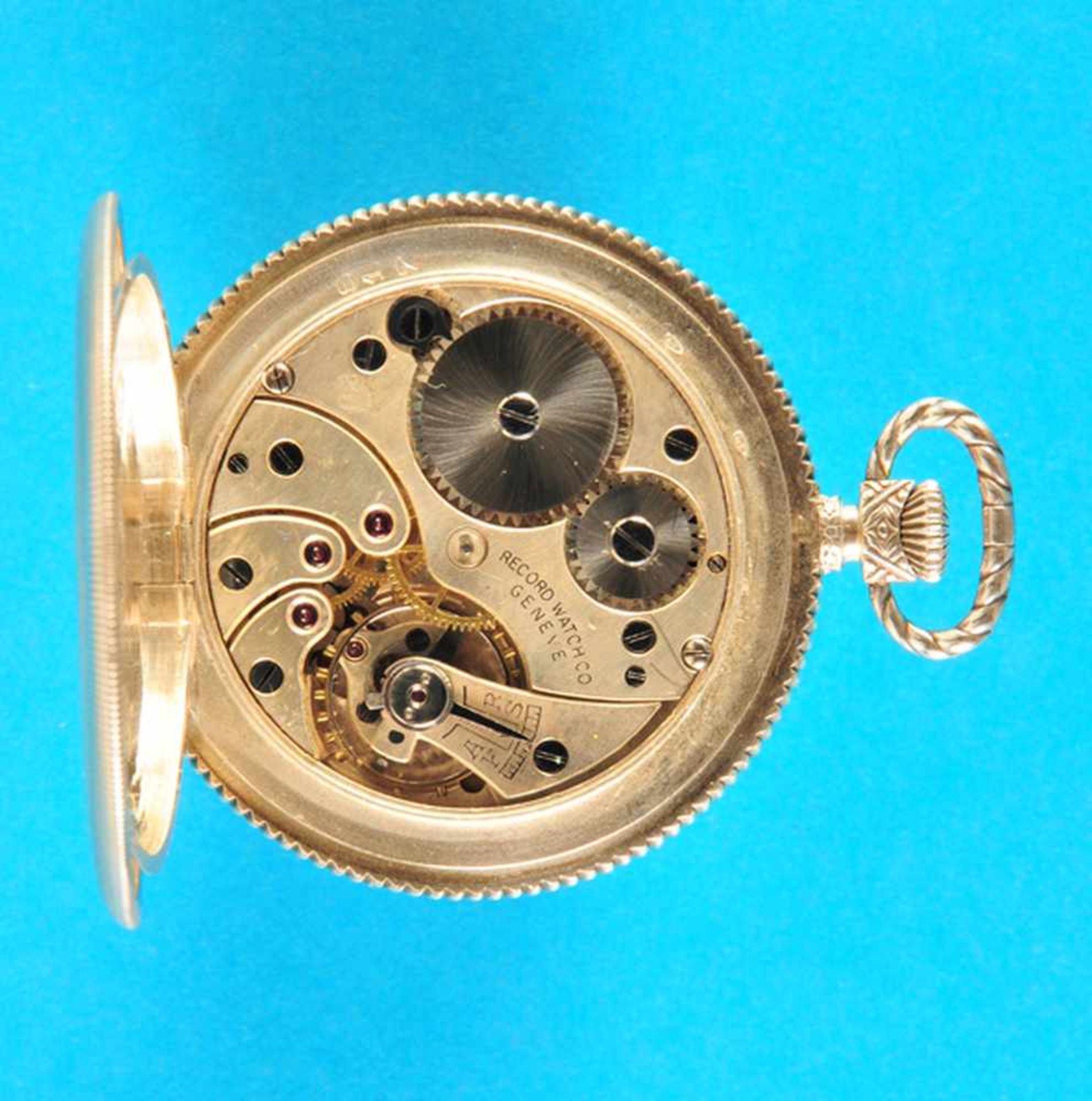Record Watch Co. Genève, silver pocket watch< - Bild 4 aus 4