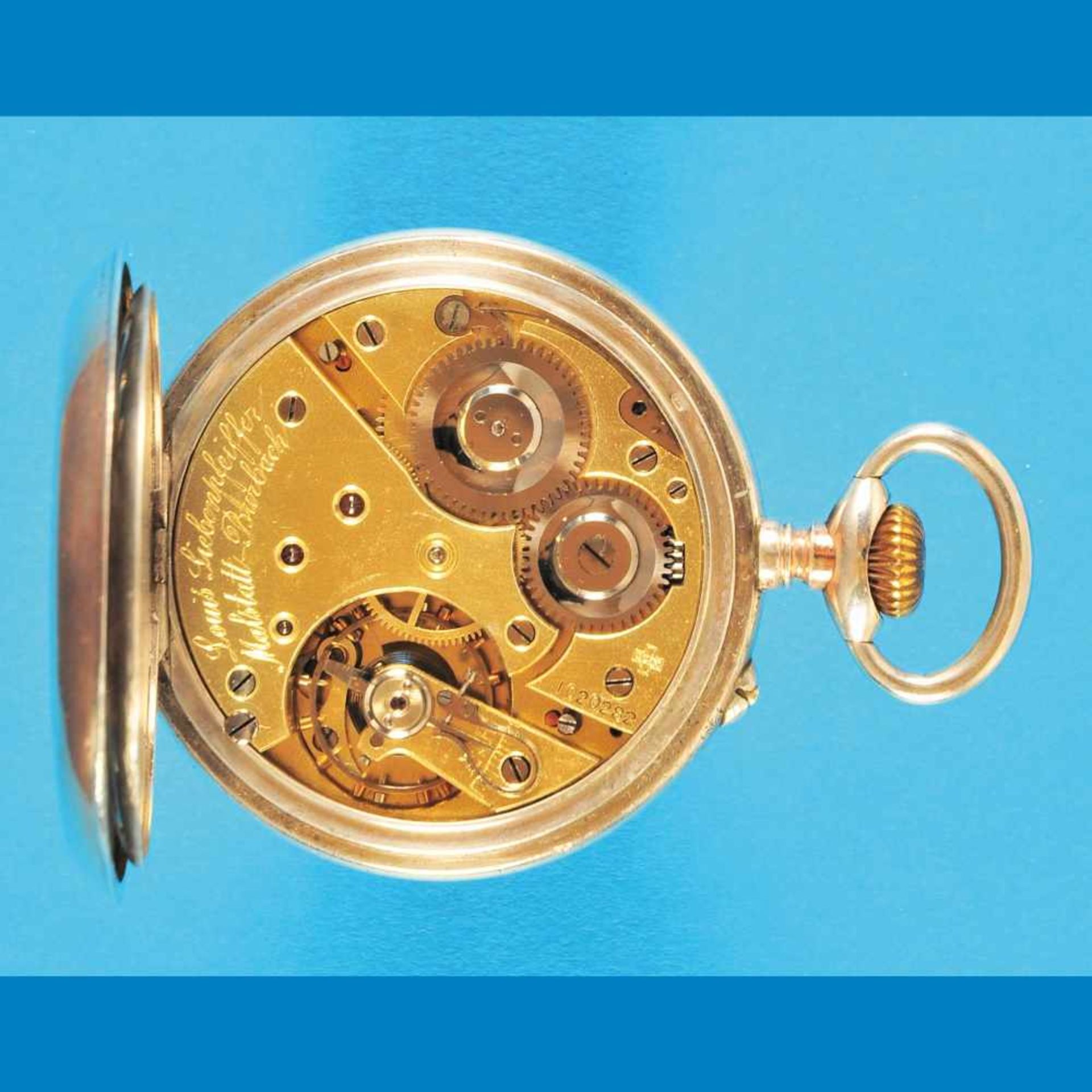 Silver pocketwatch in selling-case Burbacher HütteSilber-Taschenuhr im Verkaufs-Etui, Burba