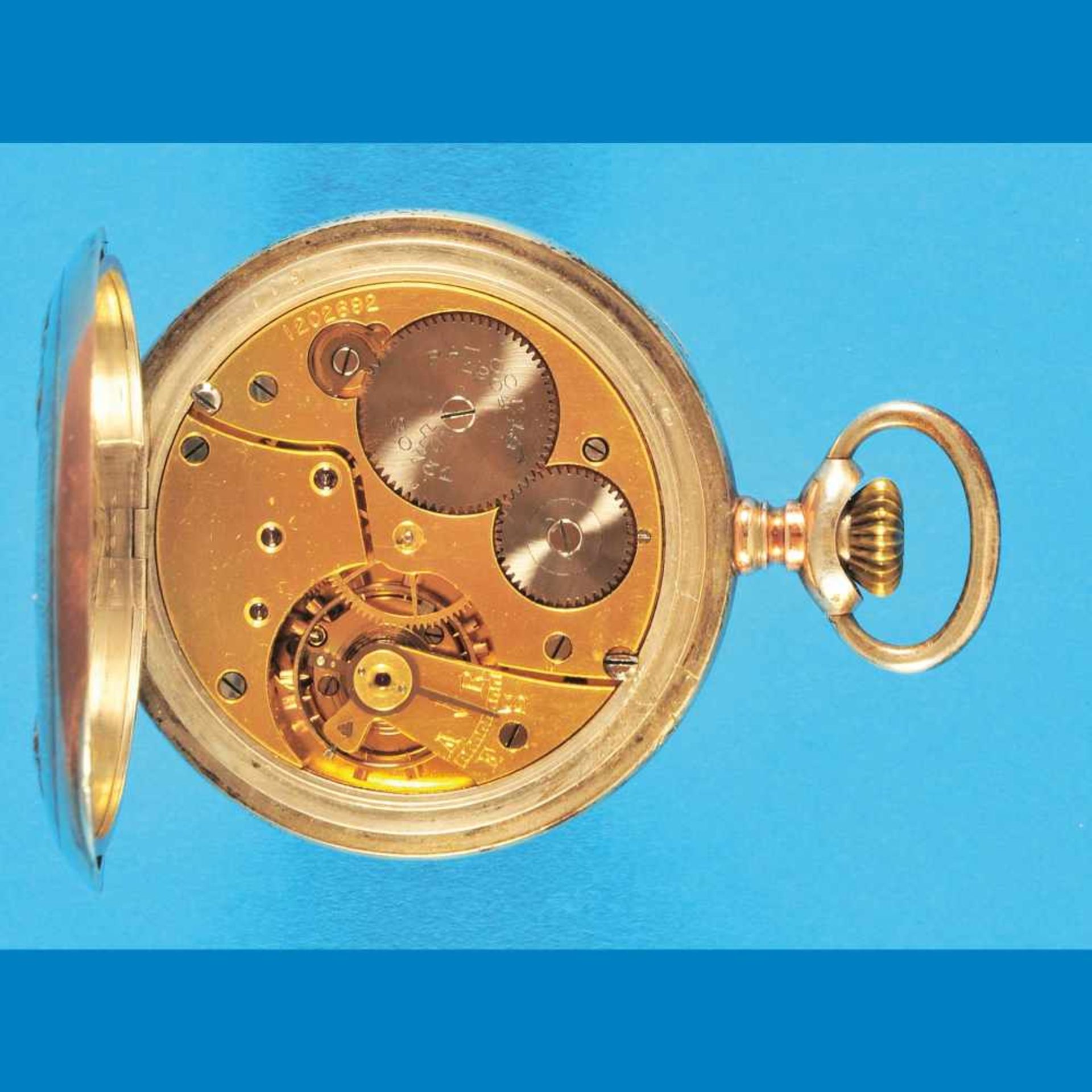 Silver pocket watch in selling-case with guarantee certificate, Union HorlogereSilberne Tas