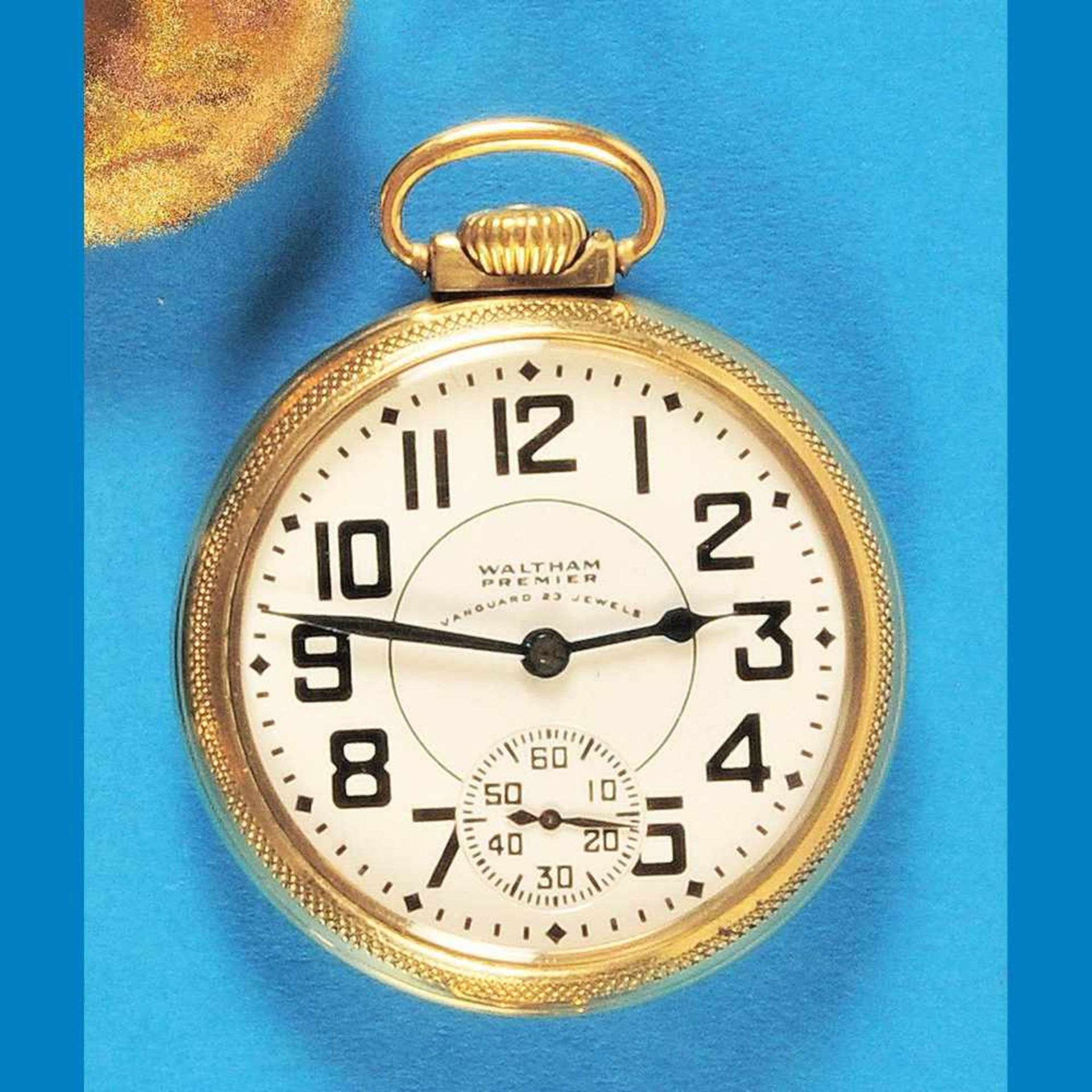 Gold-Plated pocket watch, WalthamVergoldete Taschenuhr, Waltham, verschraubtes Gehäuse, Ema - Image 2 of 2