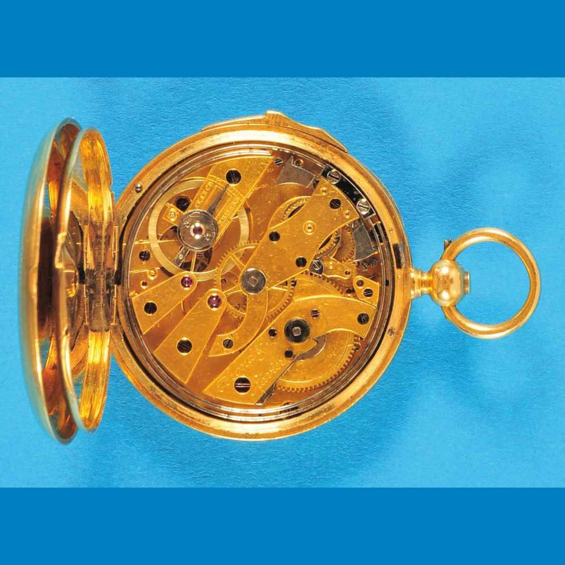 Rare small goldne pocket watch for the ottoman market vitth 1/4-repetition, on movement signed