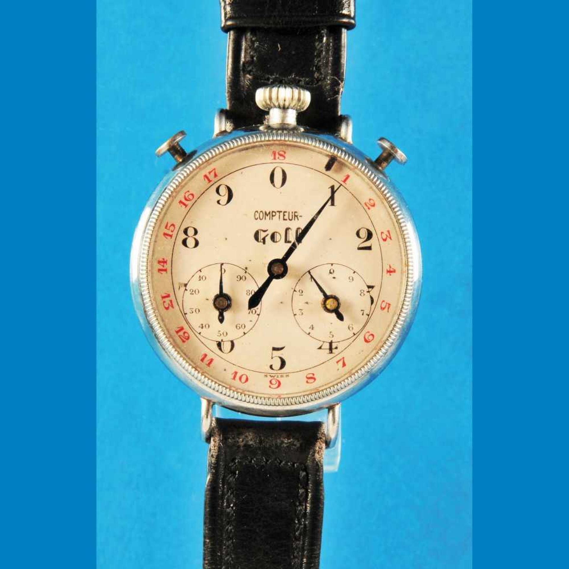 Very early swiss golf-counter in shape of wristwatch "Compteur Golf"Sehr früher Schweizer G