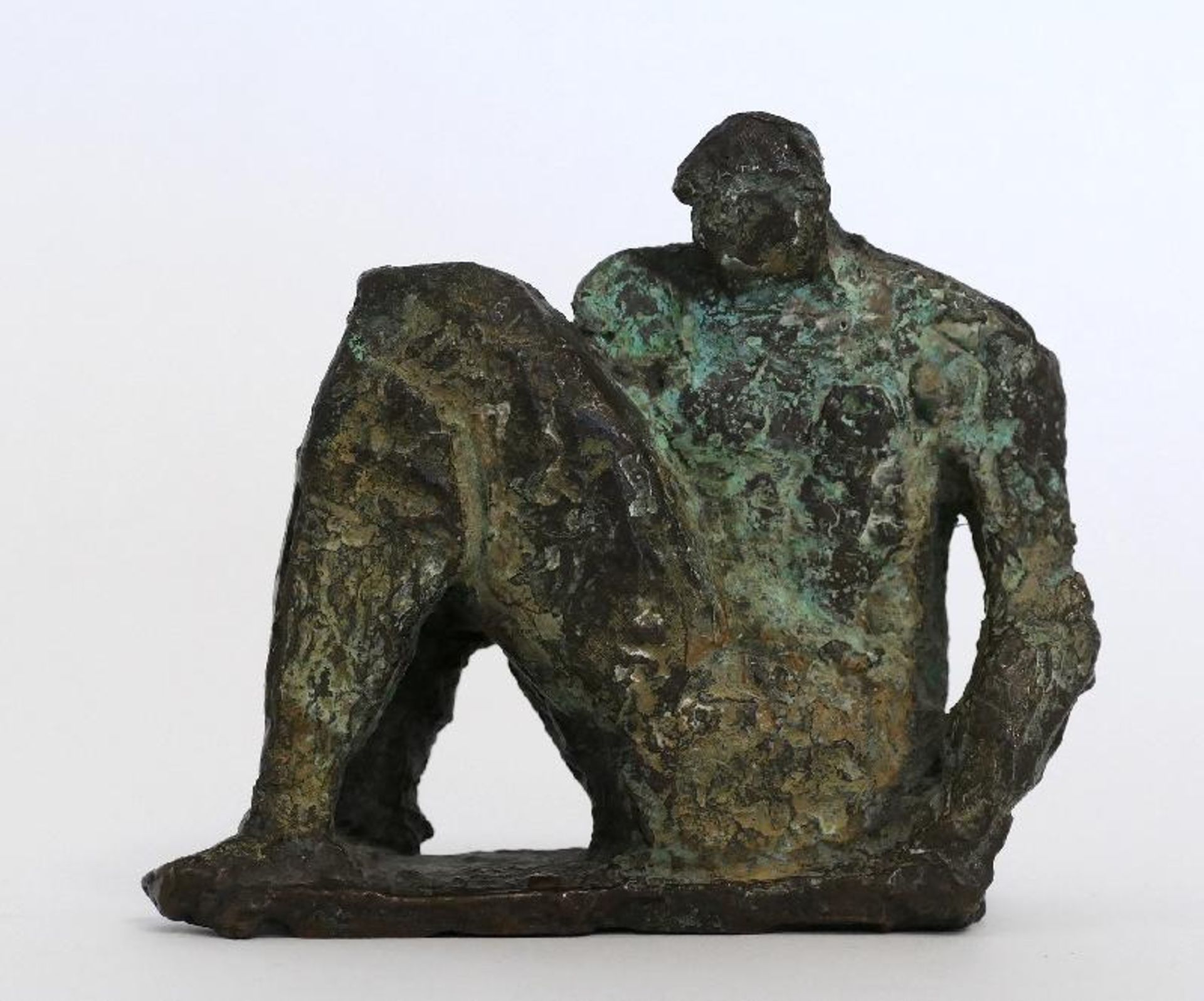 Stötzer, Werner (Sonneberg/Thüringen 1931 - 2010 Alt-Langsow)Kleine Sitzende *Bronze, grün - Bild 4 aus 4