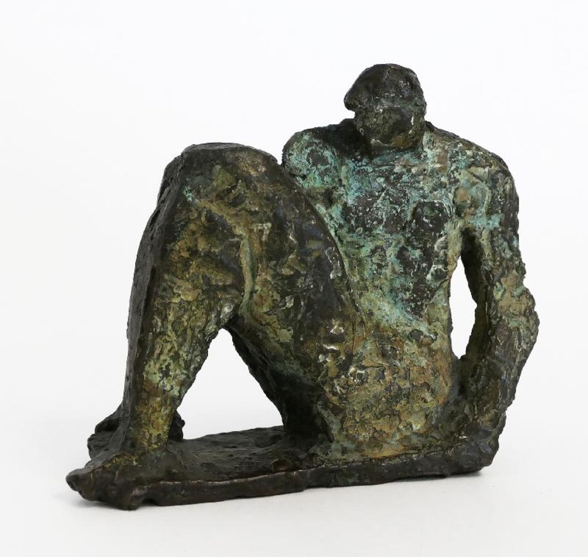 Stötzer, Werner (Sonneberg/Thüringen 1931 - 2010 Alt-Langsow)Kleine Sitzende *Bronze, grün - Bild 2 aus 4