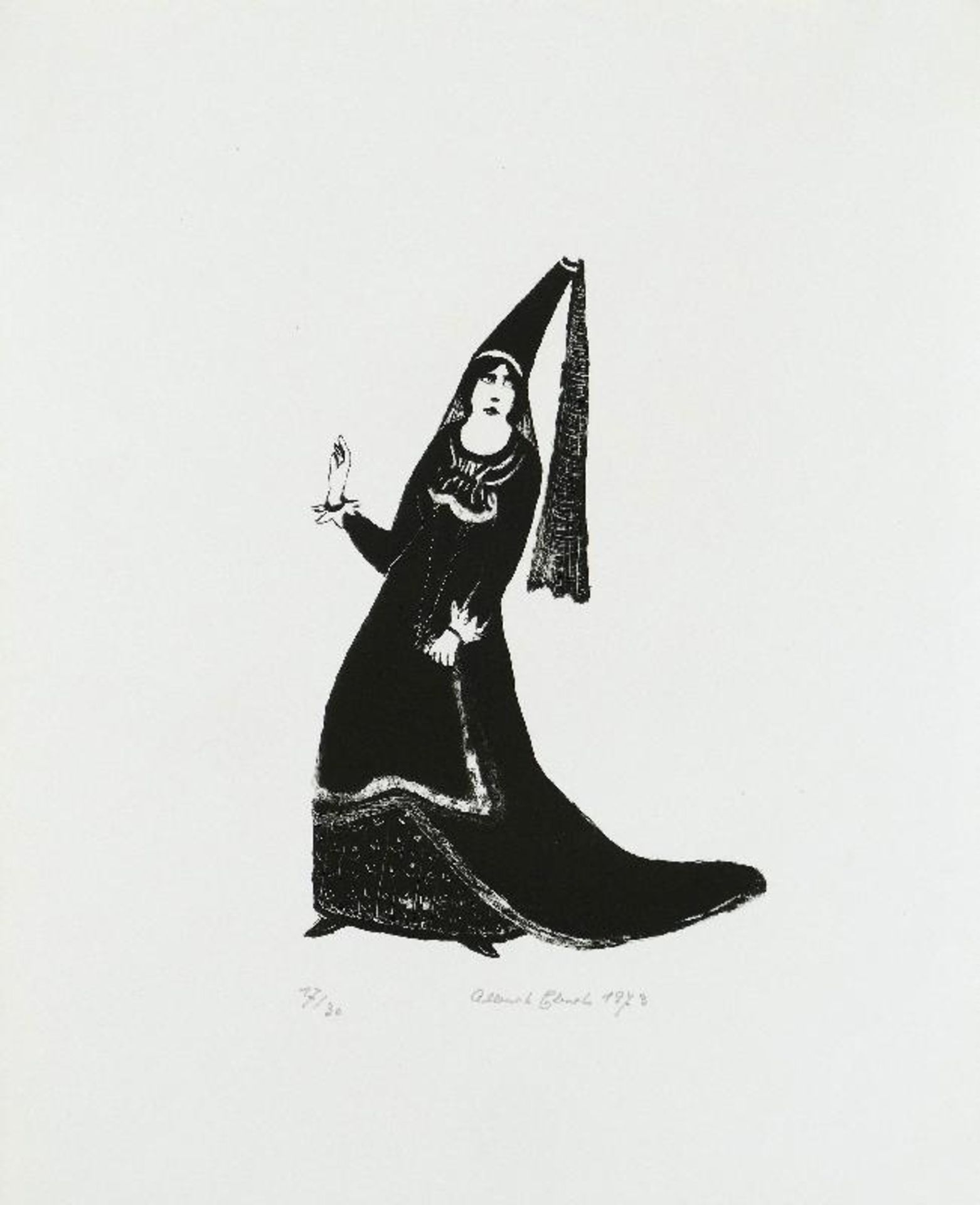 Ebert, Albert Konvolut von vier Lithographien zu Peter Hacks: Margarete in Aix 1.) König René, - Bild 4 aus 8