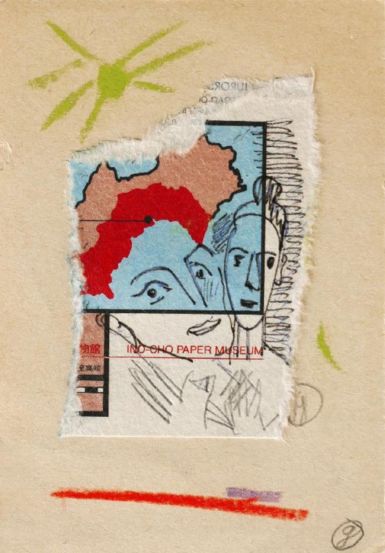 Goltzsche, Dieter Konvolut von drei Künstlerpostkarten aus den frühen 1990er Jahren Collage,