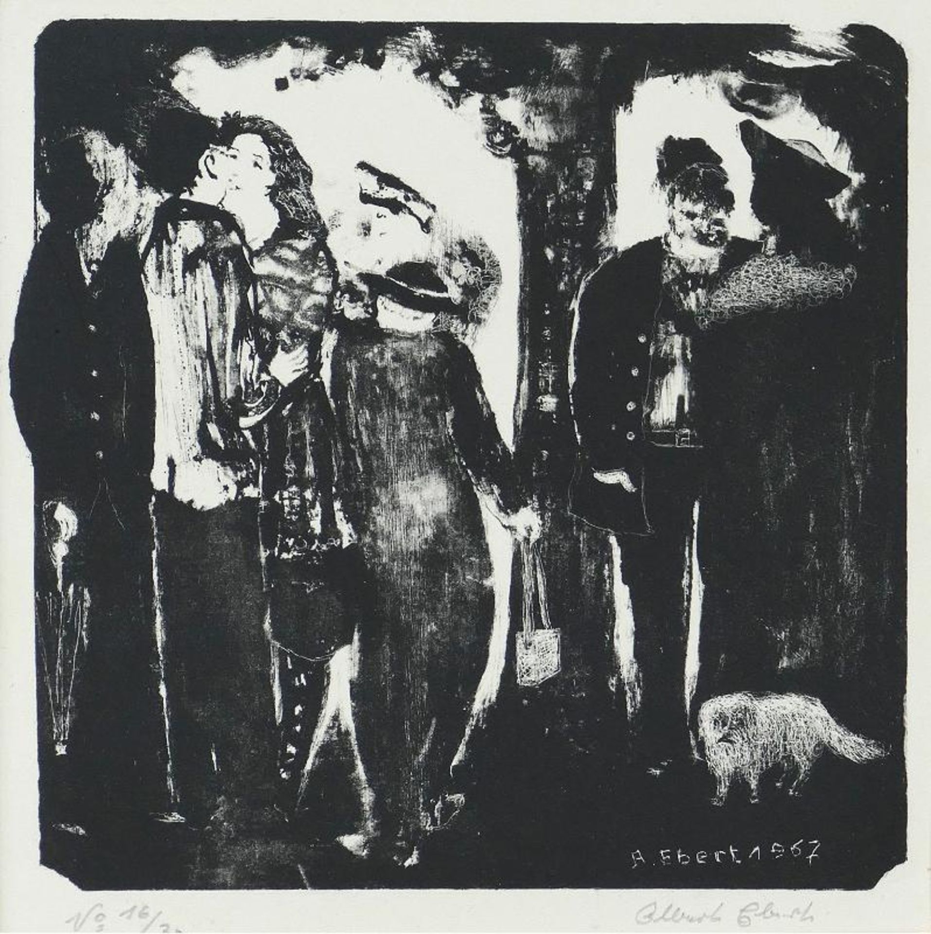 Ebert, Albert Liebespaar II (Die Begegnung)Lithographie, 1967, 128 x 126, sign., num. (No. 16/30),