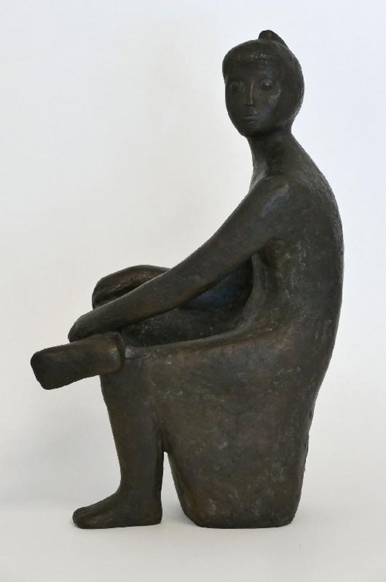 Voellner Gallus, Lieselotte (Berlin 1919 - 2003 Waldshut-Tiengen)UmschauendeBronze, 1981, h: 395 mm, - Bild 3 aus 6