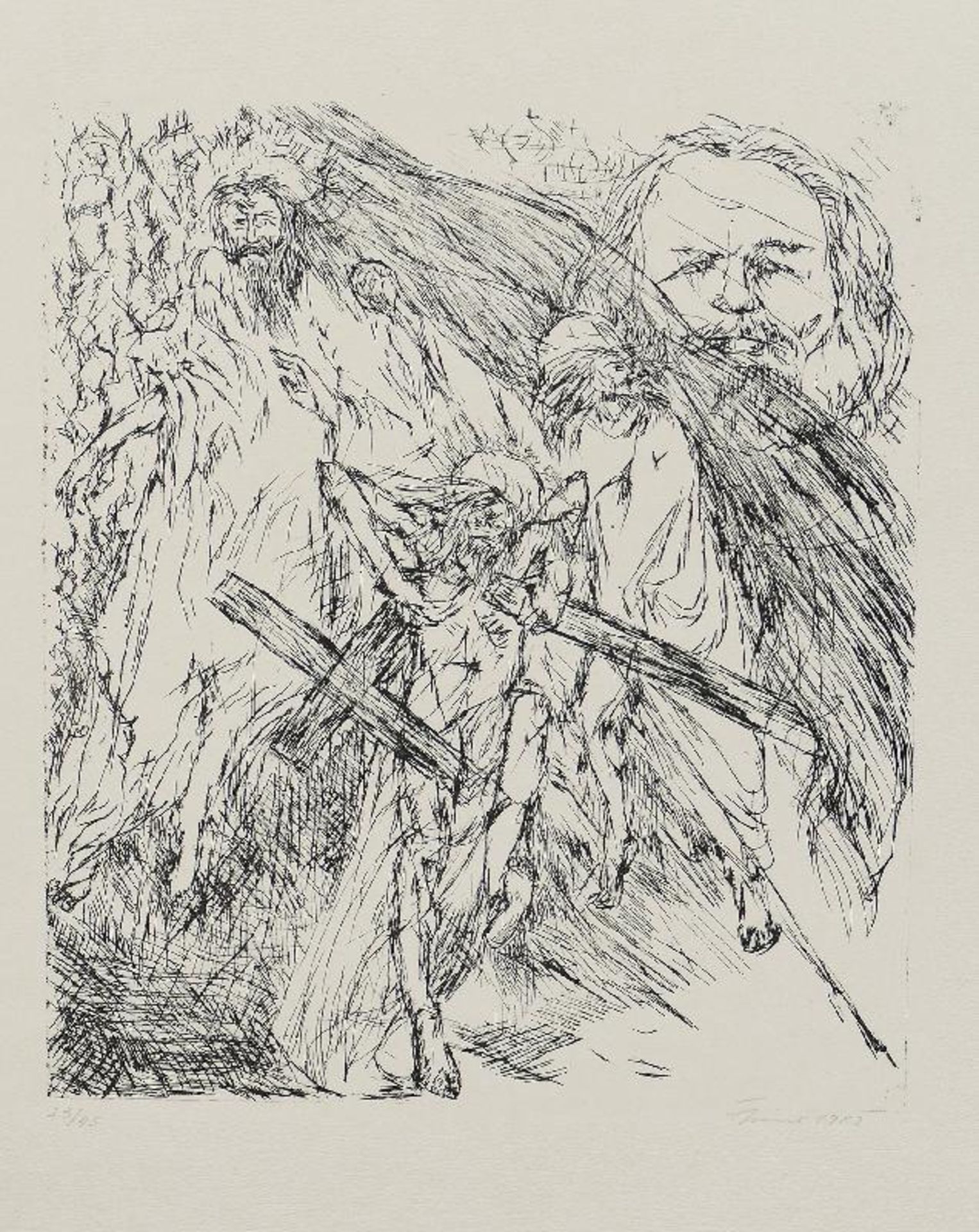 Cremer, Fritz Studie zu Alexander Bloks Poem: Die Zwölf Lithographie, Umdruck von