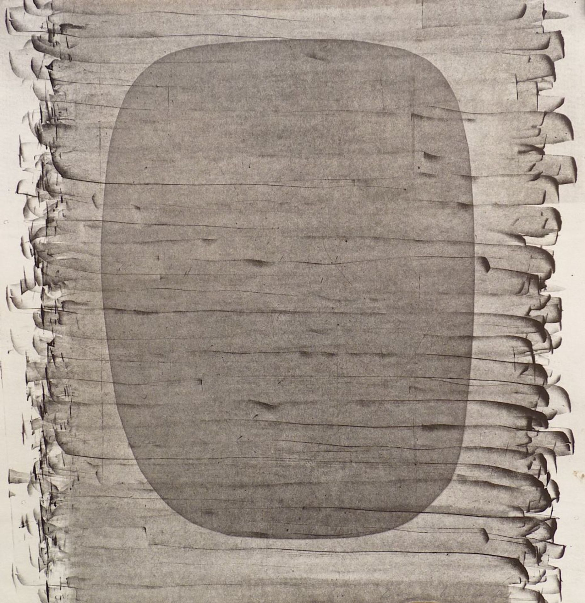 DENNHARDT, KLAUS: ohne Titel (ovale Form und Spachtelzüge), 1981