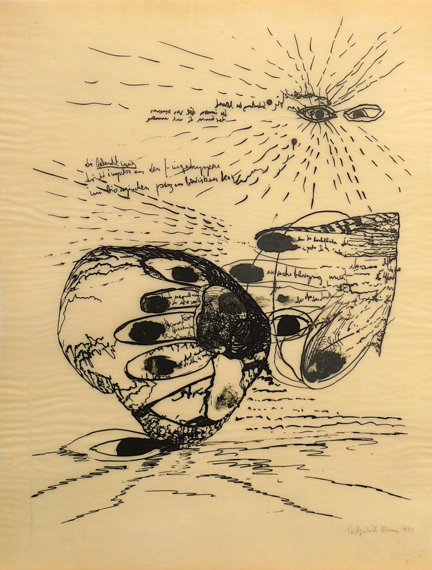 CLAUS, CARLFRIEDRICH: "Handreflexion", 1974 - Image 2 of 2