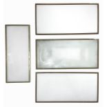 Greco Milano from the 1940s. Set of 4 Appliques in brass and frosted glass. 48x20x7, 54x25x7