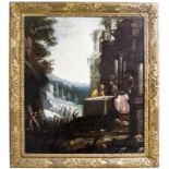 Italian painter from the 16th - 17th century, Venetian school. Emmaus dinner. 56,5x50, oil paint on