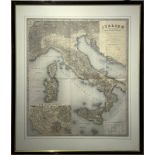 Italy - Map. Big dimension 1879. Legend 23 Italian province late 1800. Italien-Fredrich-Bohnert,