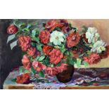 Viktoriya Kalenik (Belarus, 1991). still life "Wild Roses". 40x60, oil paint on canvas. Signed and