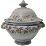 Tureen with tiled handles Caltagirone, Sicily, early twentieth century. Decorated with yellow and