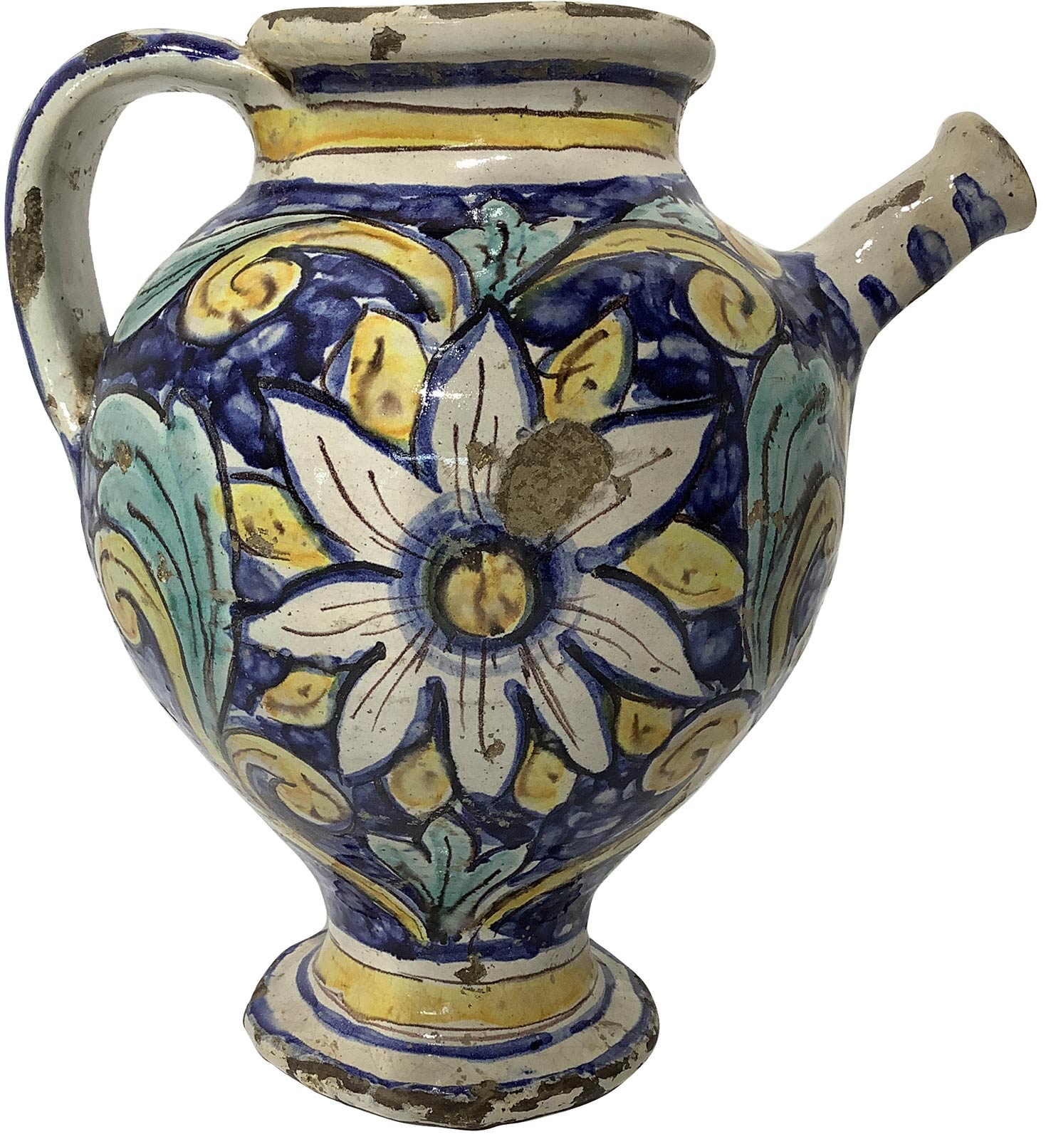 Spout majolica of Caltagirone, Sicily, XVIII Century. H Cm 24 - Image 2 of 4