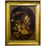 Italian painter of the seventeenth and eighteenth century. Still life of flowers. 50x36, Oil paint
