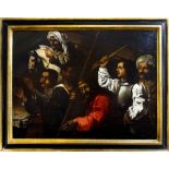 Sicilian painter from the 17th century. Caravaggio's style painting picturing Christ carrying the