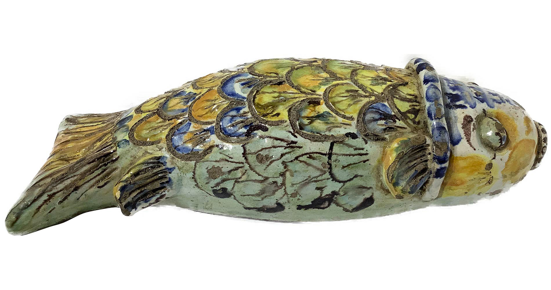 Fish warmer majolica of Caltagirone, Sicily, XVIII Century. 29 Cm - Image 3 of 4