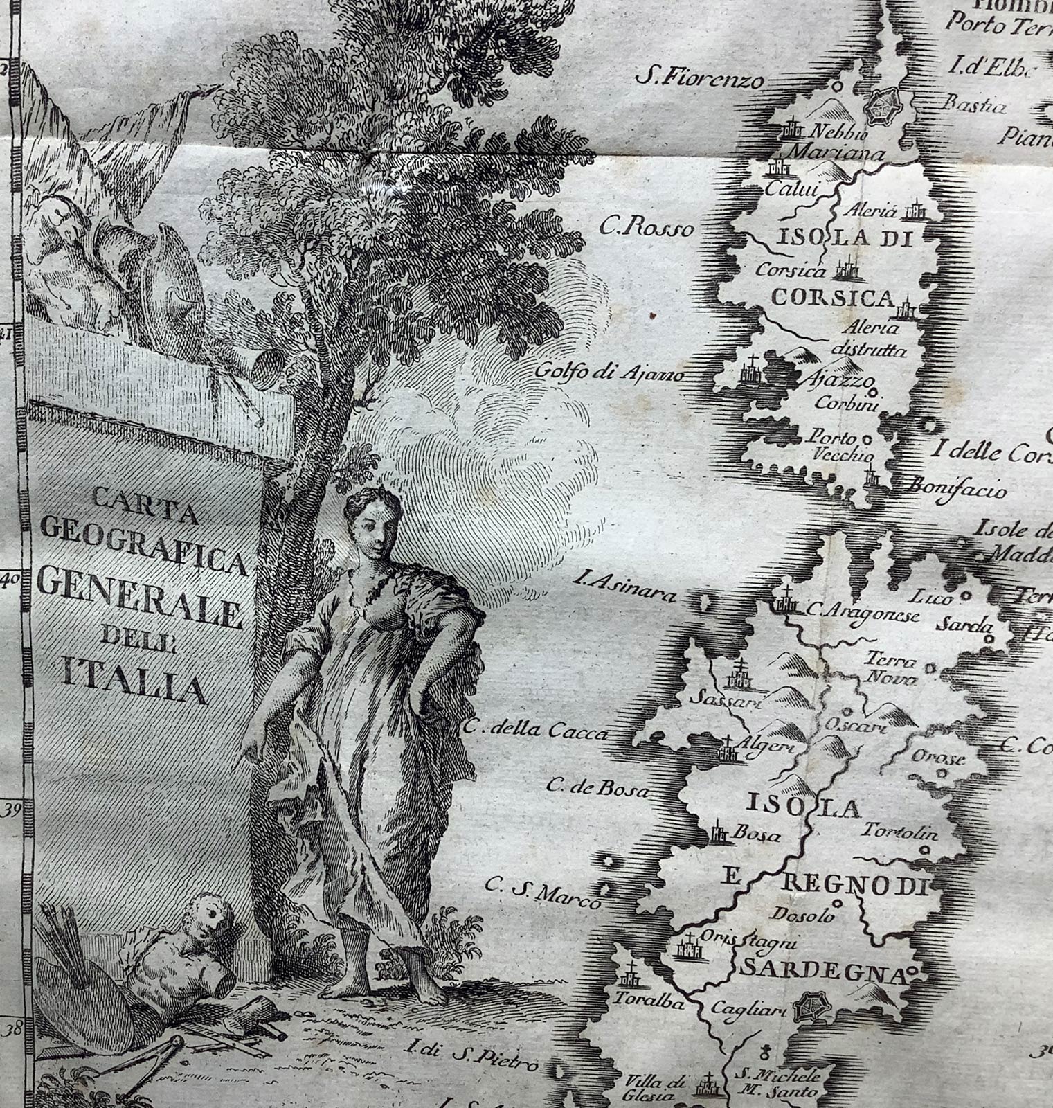 General Maps of Italy, 1750, Giovan Baptist Albrizzi (1698-1777), from "Novissimo atlas Sign. - Image 3 of 4