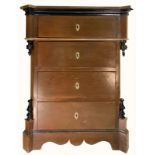 Commode 4 drawers in mahogany, late nineteenth century Sicily. H 87x67x33 cm