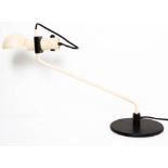 Martinelli, designed by E.Matinelli. From the 70s. Table lamp with white lacquered metal structure