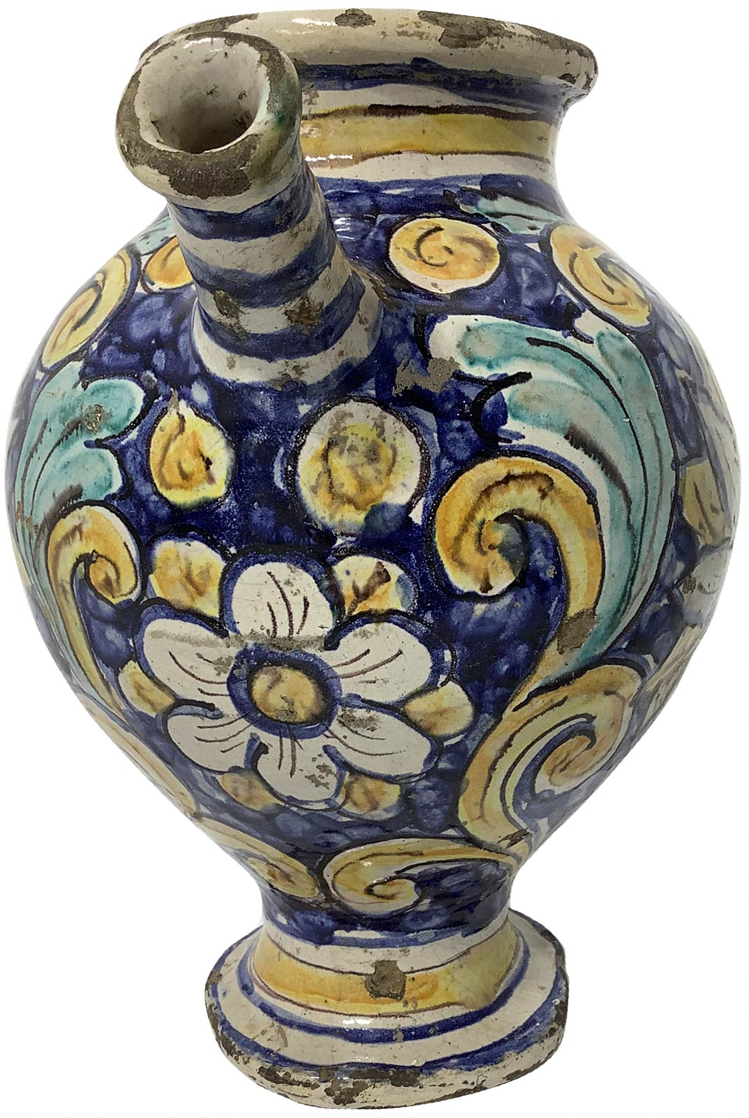 Spout majolica of Caltagirone, Sicily, XVIII Century. H Cm 24 - Image 3 of 4