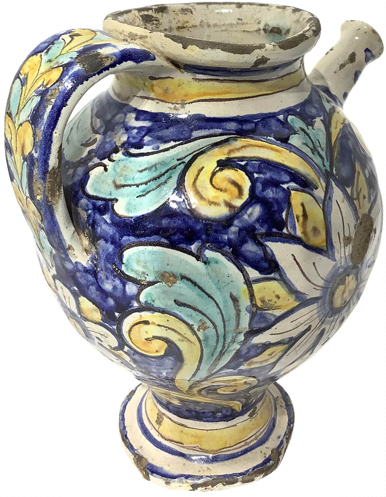 Spout majolica of Caltagirone, Sicily, XVIII Century. H Cm 24 - Image 4 of 4