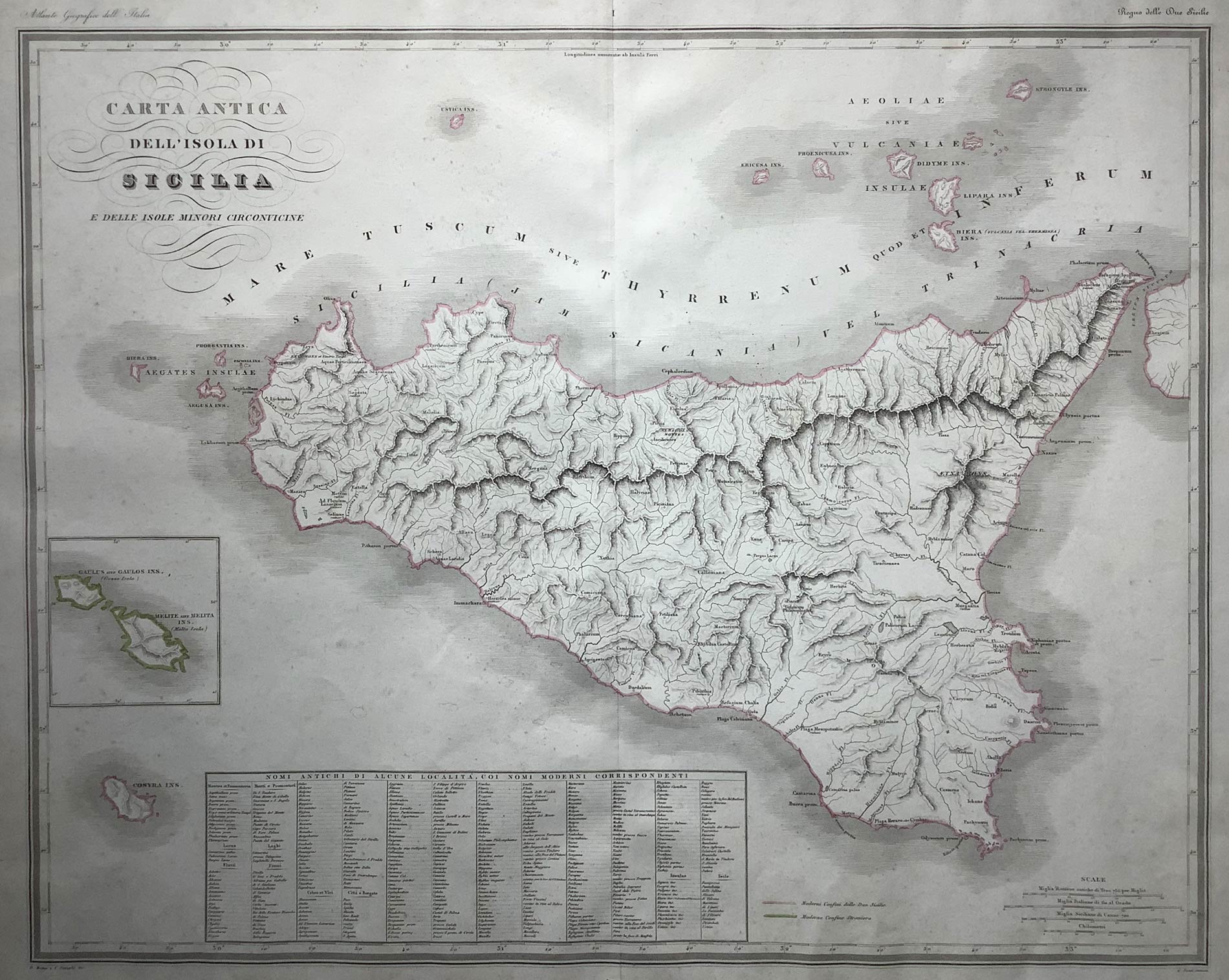 Paper ancient island of Sicily and its islands", Zuccagni Orlandini Attilio (Florence 1844 - - Image 2 of 2