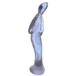 Seguso, designed by Livio Seguso. 1960s. Etched glass woman sculpture in wisteria tones. Diamond