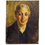 Oil painting on plywood. Peppino Piccolo (Pozzallo 1903 Pescara-1983). Portrait of 1932.40x31 woman.