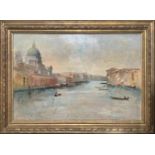 Oil painting on canvas. Italian Painter form the twentieth century, Venetian Lagoon. 42.5 X 47