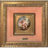 Oil painting on papier machè, allegedly by Sir Thomas Lawrence, Cupid with bow and arrow