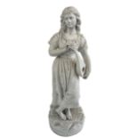 Porcelain Statue biscuit girl. Joseph Le Guluch (Plourivo 1849 -Villejuif 1915).