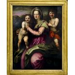 Oil painting on wood. Italian Painter from the 16th century. Madonna of Porta Pinti