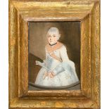 Tempera painting on glass. Painter from the eighteenth century. Infanta of Spain. 25x20.