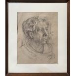 Pencil drawing on paper. Emilio Greco (Catania, 1913- Rome, 1995). Portrait of woman