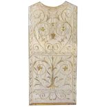 Ancient priests pianeta from the eighteenth century. In silk fabric with floral decorations in pure