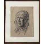 Pencil drawing on paper. Emilio Greco (Catania, 1913- Rome, 1995). Portrait of man. 41x31.