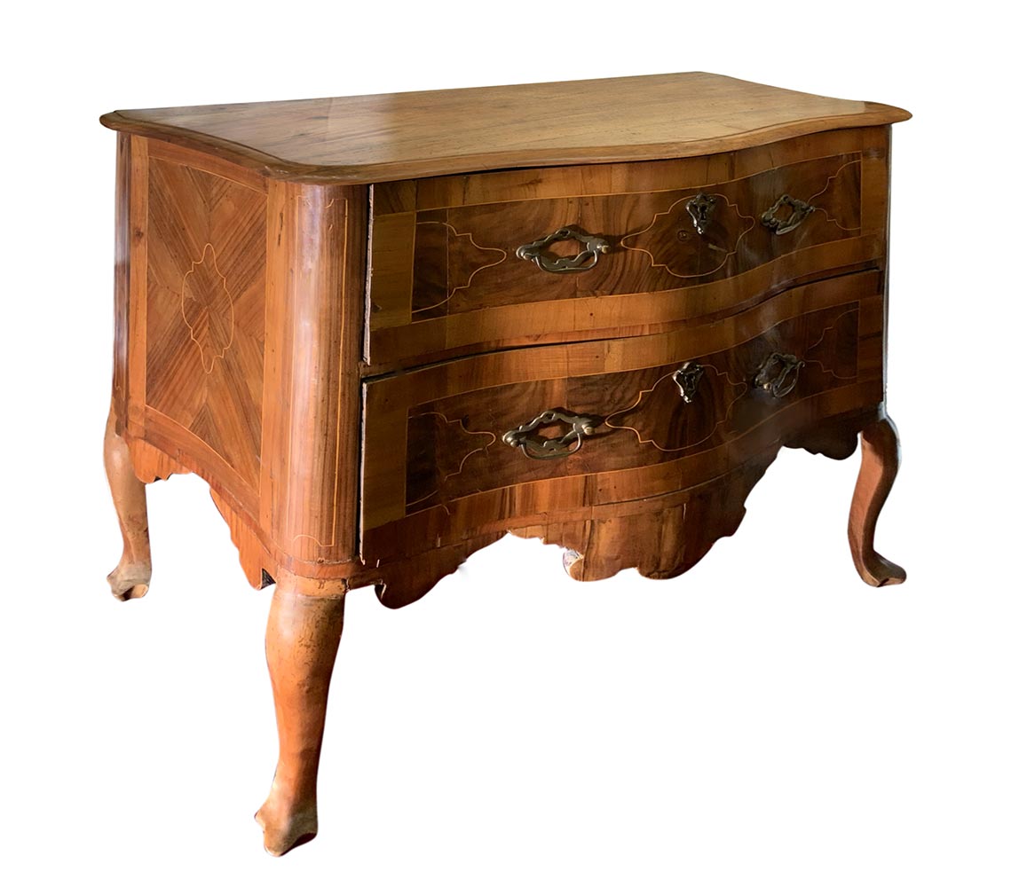 Commode Louis XV, XVIII century. In rosewood and walnut, two Drawer with valance at the base, - Image 3 of 10