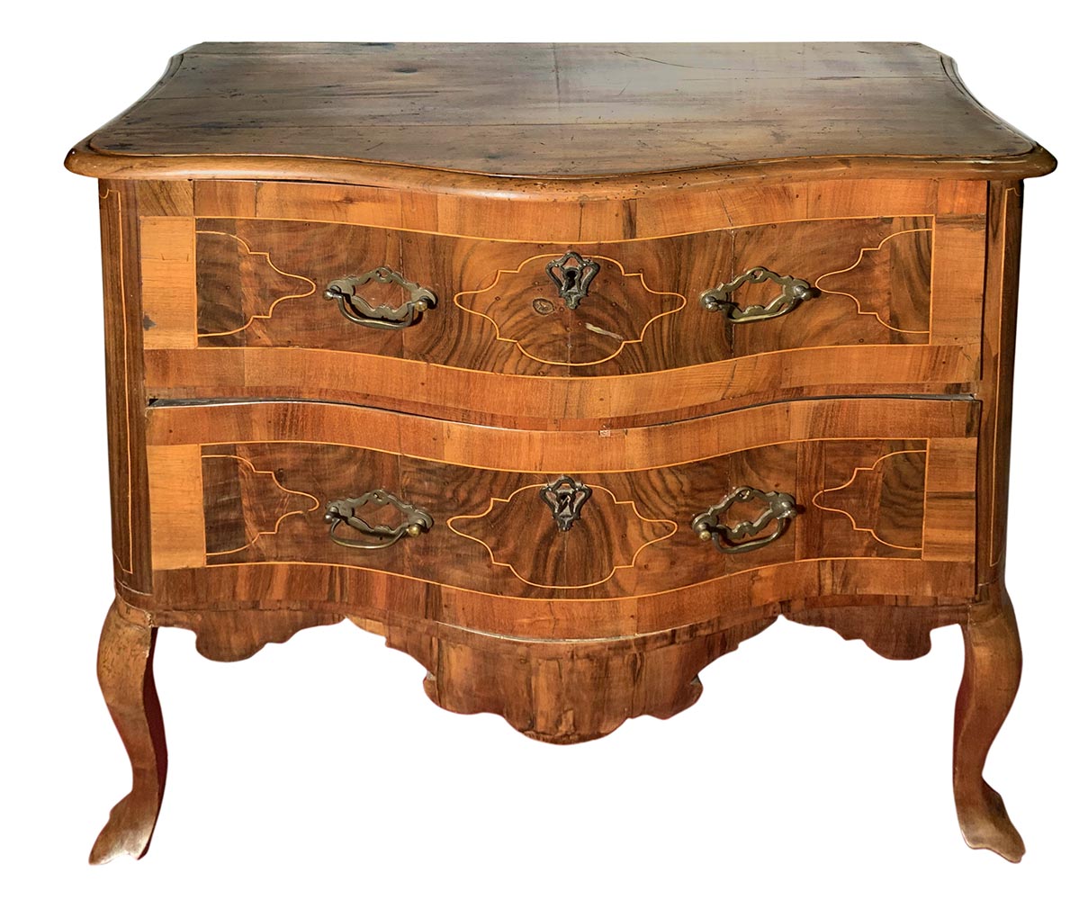 Commode Louis XV, XVIII century. In rosewood and walnut, two Drawer with valance at the base, - Image 2 of 10