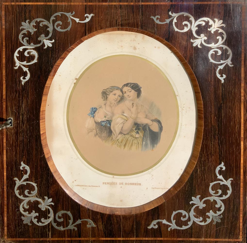 Chiffoniera rosewood inlaid with silver metal, Sicily, XIX century. Four drawers behind the two - Image 7 of 7