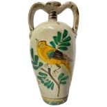 Quartara biansata in majolica of Caltagirone, early nineteenth century. On white background with