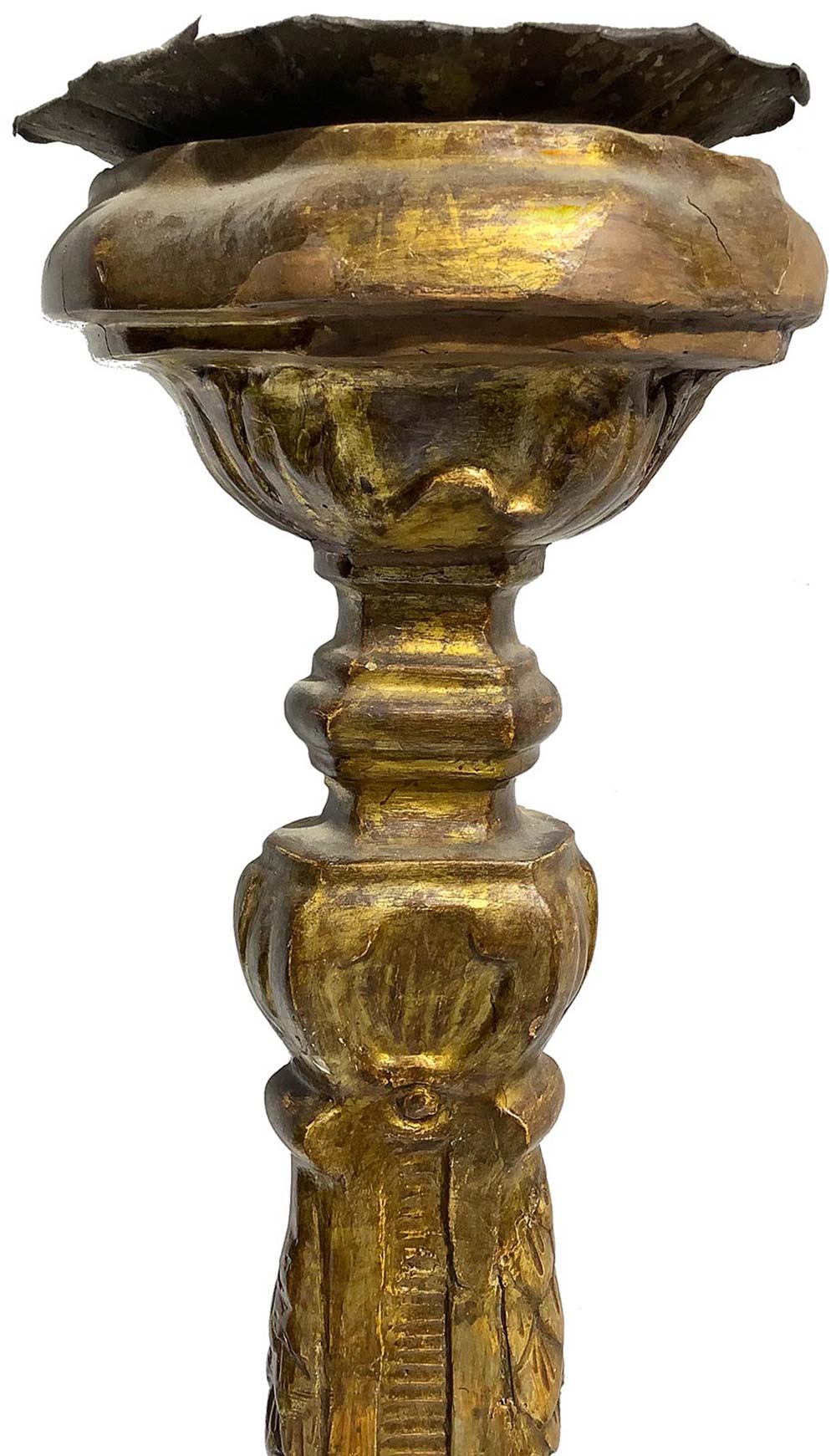 Candle stand in gilded wood, eighteenth century. H cm 140. - Image 4 of 5